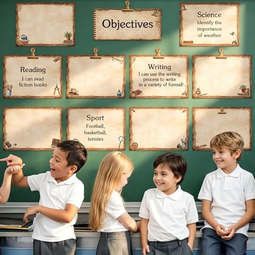 16 Pcs Magnetic Write Wipe Organization Chart, Retro - style: Retro