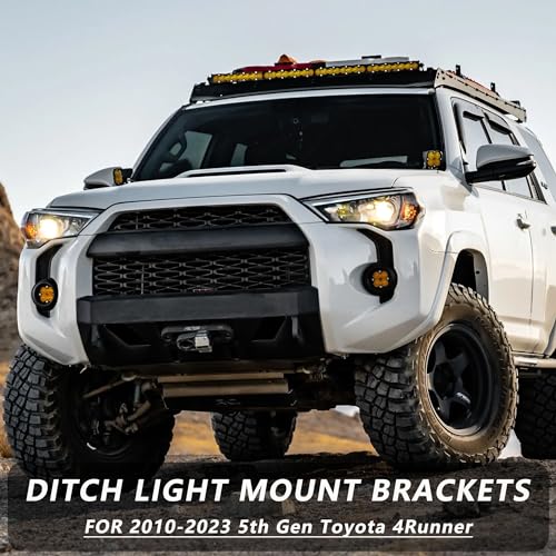 Ditch Hinge Hood Light Mount Bracket - size: For 2010-2022 Toyota 4Runner