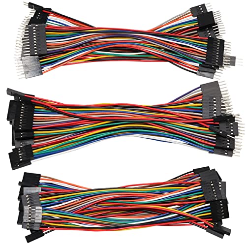 Unifizz PVC Multicolored Dupont Wire Length 500mm 2Pin Female to Female Terminal Wire Jumper Cable, Breadboard Jumper Ribbon Cable Kit, Multicolored 10pcs