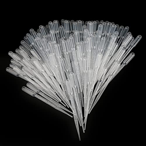 G2PLUS 100PCS 3ml Disposable Plastic Pipettes, Essential Oils Graduated Transfer Pipettes for Science Laboratory, Experiment, Essential Oils, Make up Tool - size: 3ML
