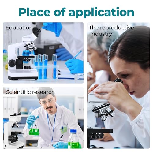 Sinher XSZ-107BN Professional Compound Binocular microscopes 40X-1600X Magnification with Microscope kit for Student Adults Suitable for Laboratory School Home Education.