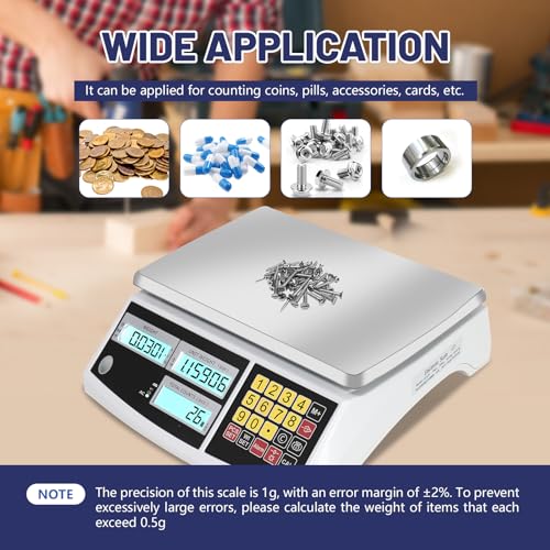 Counting Scale, Coin Scale to Weigh Coins, Precision Electronic Gram Scale for Parts and Coins with Alarm Mode, (30kg/66lb, 0.1g), g/kg/lb