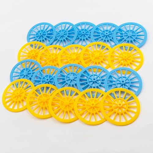 60PCS DIY Project Wheel 2mm Dia Shaft Plastic Project Wheel with 30PCS Shaft Round Axles for DIY Model Toy RC Car Truck Robot Building Parts (2x37mm Green) - style: 2x37mm Green