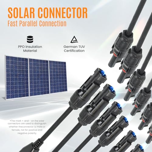 Solar Panel Connector 6 to 1 Solar Y Branch Solar Panel Splitter 6Way Solar Panel Parallel Connectors Solar Adapter Cable Plug for Solar System Panel (6 to 1 1 Pairs) - color: 6 to 1 (1 Pairs), size: Y Branch