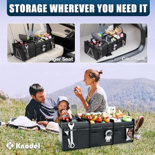 K KNODEL Trunk Organizer Storage with Cooler for Car and SUV Medium, Black - color: Black, size: Medium