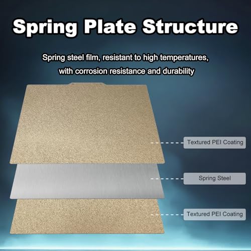 230x230mm Gold PEI Build Plate for Kobra 2/Kobra 2 Pro/Kobra 2 Neo/Kobra/Kobra Go, Double Sided Textured PEI Flexible Spring Steel Platform Heated Printing Bed for Anycubic Kobra 3D Printer - size: 230x230mm