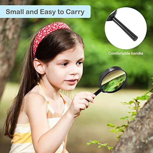 32Pcs Magnifying Glass for Kids Hand Lens Small Magnifying Glasses Black