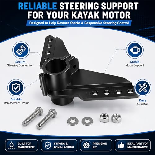 Steering Triangle Mounting Bracket for Newport NK-180S Brushless Kayak Trolling Motor, Kayak Motor Steering Triangle Replacement Parts Kit, Steering Bracket for Auxiliary Electric Trolling Motors