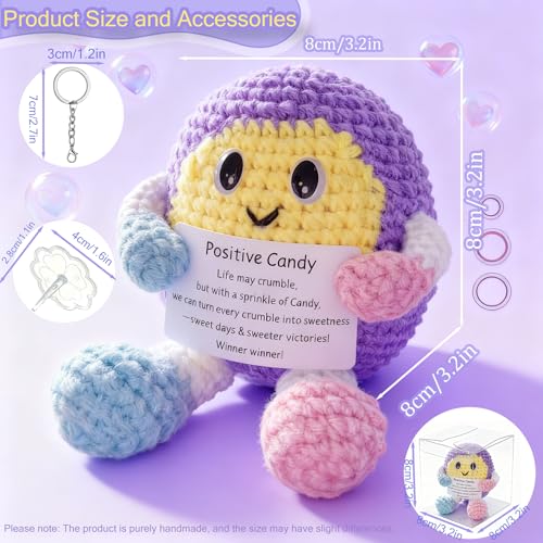 Positive Candy Crochet Figurine, Desktop Decor for Home & Office - color: Purple Candy