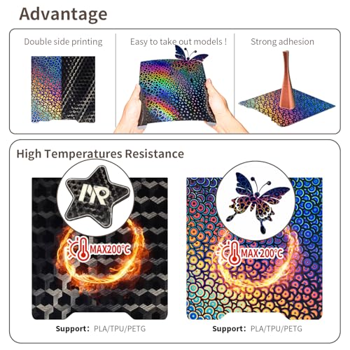 Double Sided Smooth PEH PEK 265x280MM Build Plate for Hi Combo - style: 265x280mm Colorful+Black