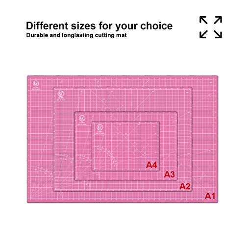 KC GLOBAL A3 (18"x12") Self-Healing Cutting Mat (Pink) - Sturdy, Reversible, Eco-Friendly, Non-Slip. Premium Desk Mat for Crafters, Quilters, and Hobbyist - color: Pink, size: 18"L x 12"W