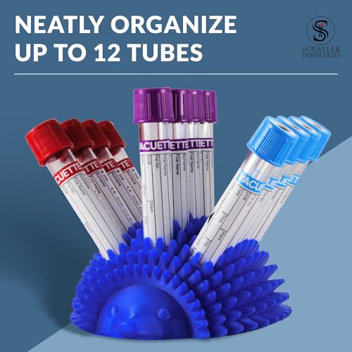S I Hedgehog Veterinary Test Tube Rack, Holds 12 Vials, 16mm, Royal Blue - color: Royal Blue, size: 16mm Tubes