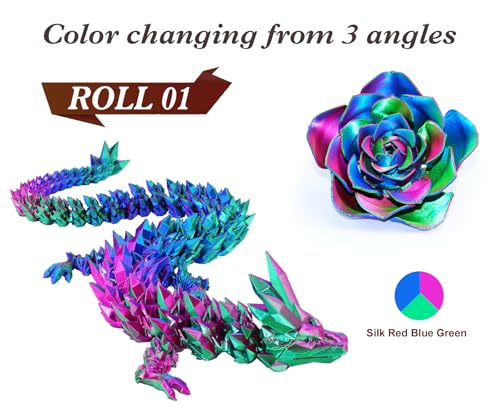 LOVOON Silk PLA 3D Printing Filament Bundle 2KG, PLA Filament 1.75mm Shiny Tricolor Pack Fast Color Change 3D Printer Filament, Get 2 Spools of Silk Blue/Green/Red, 1KG X 2 Spools - color: 3colors Silk Blue/Green/Red, size: 2 kg