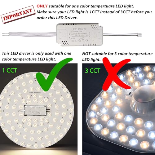 LED Driver 8-24W for Single Color Ceiling Strip Spot Light Module Panel, Replacement LED Power Supply Starter Transformer Adapter, Input AC85-265V Output DC24-85V - style: SF 8-24W 1CCT