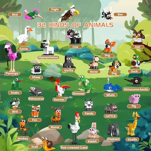 32 Packs Party Favors for Kids, Animal Building Blocks Toys - color: Party Favors
