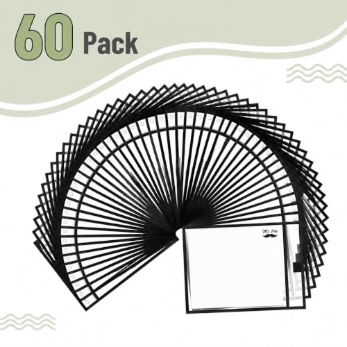 Mr. Pen- Reusable Dry Erase Pockets Bulk, 60 Pack, Black - color: Black, size: 60 Pack