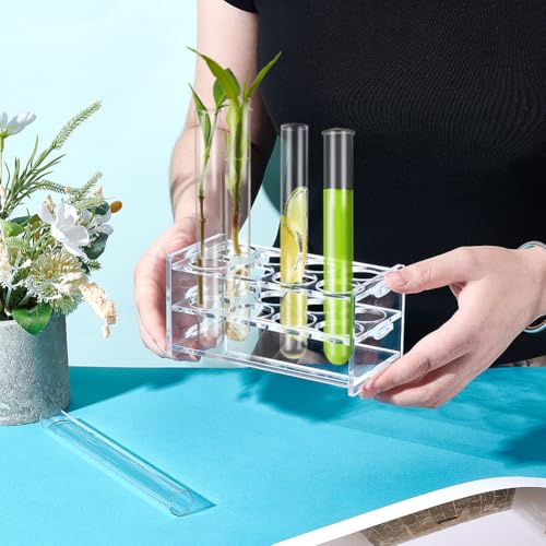 UNICRAFTALE 2 Sets 8-Hole Acrylic Test Tube Holder Rack 15x7x7cm - size: 15x7x7cm