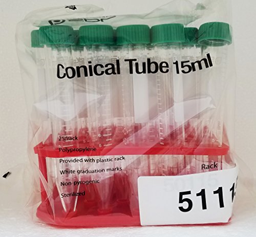 SPL 15ml Polystyrene Conical Centrifuge Tubes with PP Racks(Random Color), 25/Rack, Sterile to SAL 10-6, Case of 500 Max 3,000 g