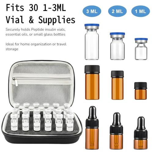Peptide Case for Fridge Peptide Case for 1ml 3ml 5ml Vials-30 Slots - size: 3ml-30 Slots
