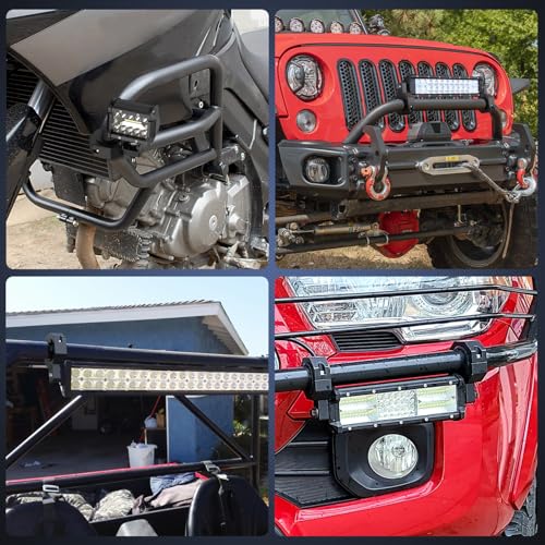 Nilight 4 Pack Off Road LED Light Mount Bracket, Vertical Tube Clamp - size: 4-Pack (Standard)