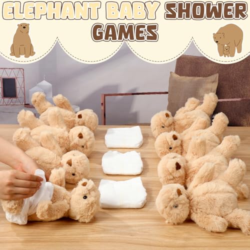 Seenelling Blindfold Diaper Baby Shower Game Kit, Brown Bear, 8 Sets - style: Brown Bear