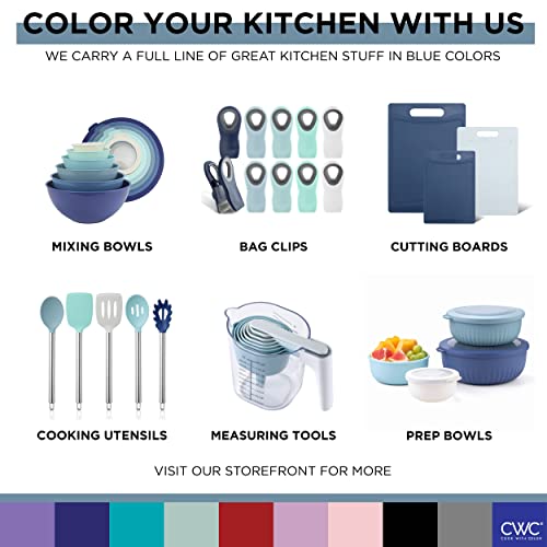 COOK WITH COLOR Glass Measuring Cups - Ideal for Cooking and Baking, Blue - color: Blue