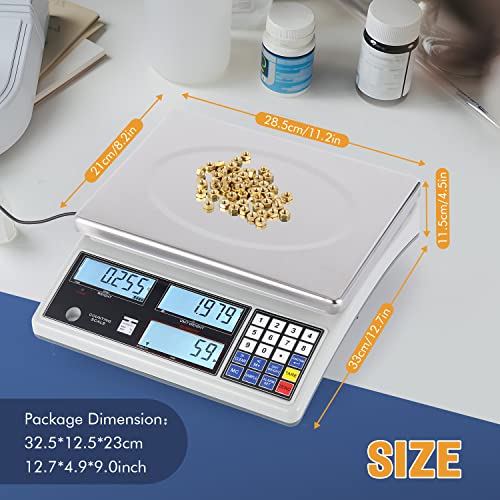 Bonvoisin Industrial Digital Scale for Parts & Coins (10kg/22lb, 0.1g) - Electronic Inventory Counting Scale - size: 10 kg, 0.1 g
