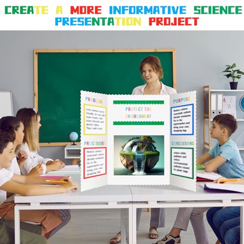 Henoyso 116 Pcs Science Fair Display Board Supplies, Scalloped Borders