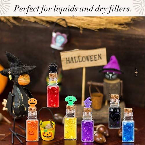 Bokon 36 Pcs Halloween Potion Bottle Decoration Witch Potion Jar, Cylinder - style: Cylinder