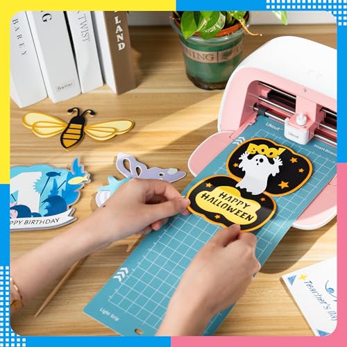 Likcut Light Grip 4.5" x 12" Cutting Mat for Glee S501 Cutter, Precision Adhesive Sticky Blue Quilting Replacement Cut Mats Accessories, DIY Cardstock, Vinyl Craft Easy-to-Clean Cutting Mats, 3 Packs - color: Blue, size: 12"L x 4.5"W