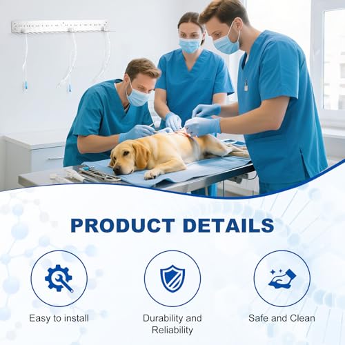 Endotracheal Tube Holder 304 Stainless Steel Rack Wall Hanging Frame Endotracheal Tube Holders Intubation Hanger for Veterinary Equipment Supplies(22.44 inches, 2.0-12)