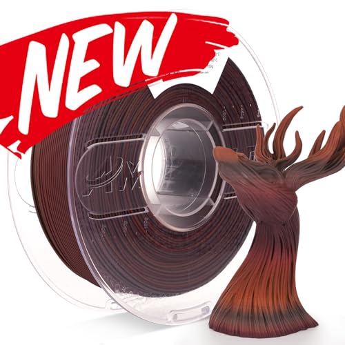 AMOLEN Wood PLA 3D Printer Filament 1.75mm Dark Wood Rainbow 1KG - color: Tigerwood