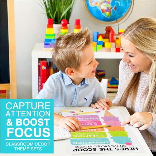 Parts of Speech Posters for Classroom Must Haves, 12 Grammar Posters - color: Colorful Pastel