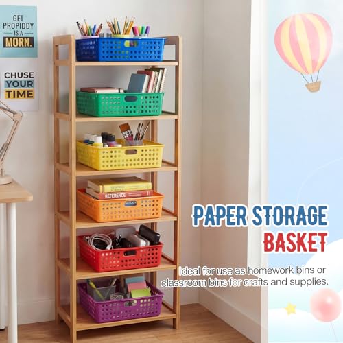 Geetery 12 Pack Classroom Storage Baskets with Handle,Rainbow Color - color: Rainbow Color