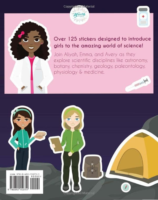 Hopscotch Girls Science! STEM Sticker Activity Book - Fun & Educational for Kids Ages 4-8 - Creative Play - Toddler - 24 Pages