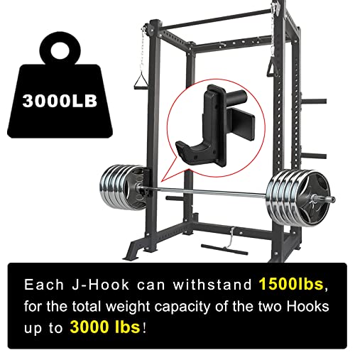 SELEWARE Heavy Duty J Hooks for Power Rack, 2" x 2" Tube, 1" Holes - color: C:For 1" Hole of 2x2 inch Rack