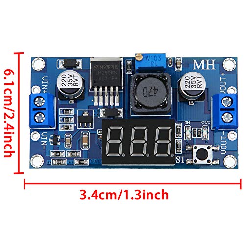 DC-DC Buck Converter Modules LM2596S Adjustable Voltage Regulator, 2 Pcs
