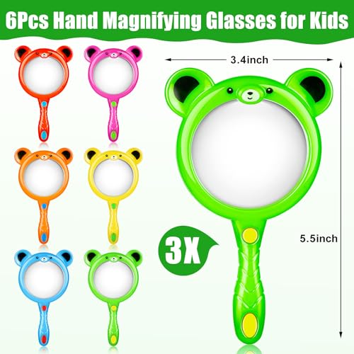 6Pcs Kids Magnifying Glass, Colorful Magnifying Glass for Kids - style: Children's magnifying glass-6