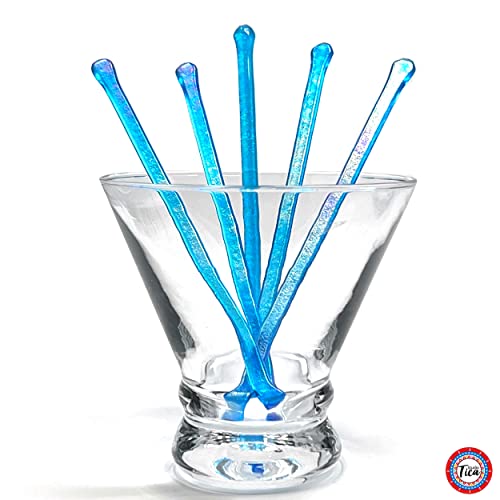 studioTica Handmade Glass Swizzle Sticks: Capri Fire, Set of 5 - color: Capri Fire
