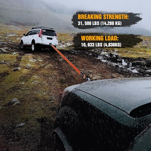 Nilight 3" x 20' Recovery Tow Strap Lab Tested 31,500lbs Break Strength - color: 3in x 20ft Tow Strap