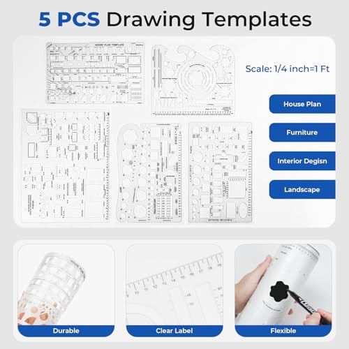 Nicpro 21PCS Professional Drafting Tools & Geometry Set with Case - size: 21 PCS