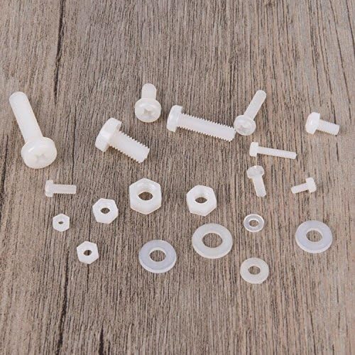 M2 M2.5 M3 M4 M5 (Total 270pcs) Nylon Screw/Nut/Washer Assortment Kit Come with Plastic Box