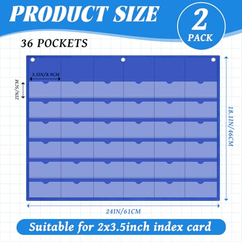 Affrolling 2 Pcs 2 x 3.5 Inch Business Card Index Card Holder Sleeve, Blue - color: Blue, size: 2 x 3.5 Inch