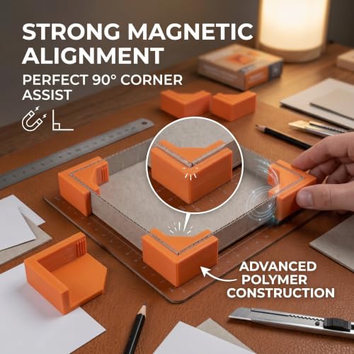 4-Pack Magnetic 90 Degree Positioning Squares for Craft Box Making