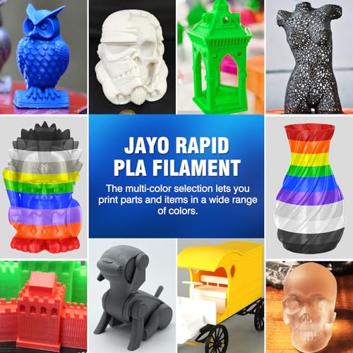 JAYO Rapid PLA 3D Printer Filament Bundle 2KG, 8 Pack 250g - color: 0.25kg*8(black/White/Blue/Red/Pink/Orange/Yellow/Green)