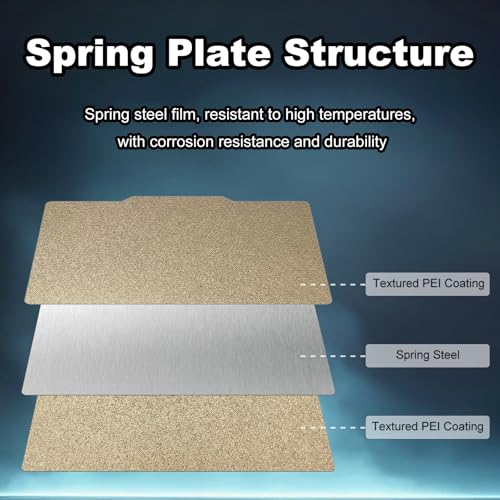 230x150mm Gold PEI Build Plate for Creator Pro 2/Qidi X-Pro/Qidi Tech/Dreamer/Inventor, Double Sided Textured PEI Flexible Spring Steel Platform Heated Printing Bed for 3D Printer - size: 230x150mm