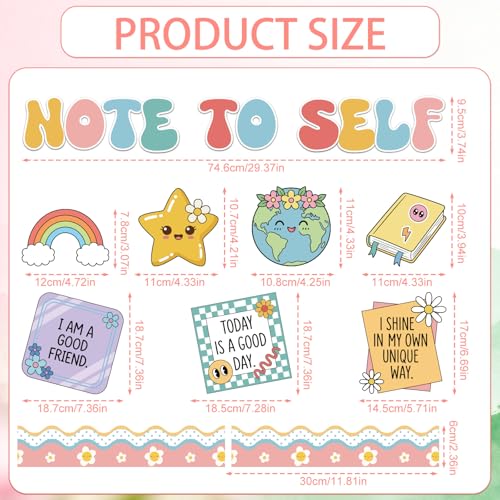 Note to Self Bulletin Board Decorations Mental Health Classroom Decor - color: Note to Self