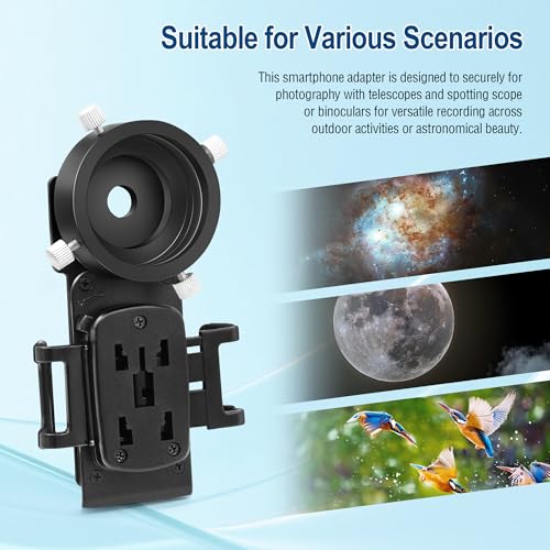 Astromania Smartphone Adapter with T2 Thread and Eyepiece Adapter 52-59m - size: IPhone and Eyepiece Adapter 52 - 59mm