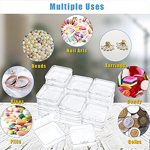 DUOFIRE Bead Organizer 24 Pack Clear Small Plastic Containers 2.5x2.5x0.8in - size: 2.5x2.5x0.8 Inches(24 packs)