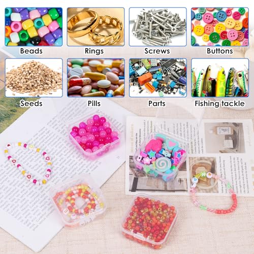 Bead Organizer Box 72 Pcs Small Clear Plastic Containers for Craft Jewelry